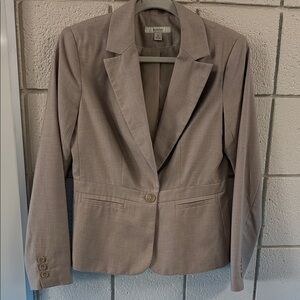 Beige Blazer with Notched Lapels